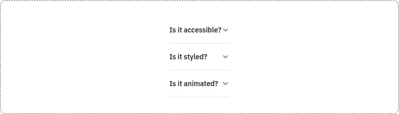 Accordion component, light theme