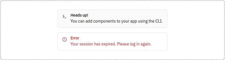 Alert component, light theme