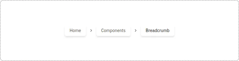 Breadcrumb component, light theme