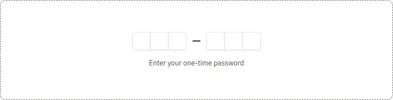 Input OTP component, light theme