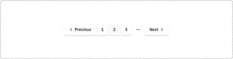 Pagination component, light theme