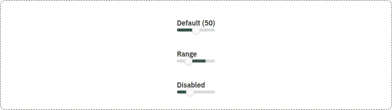 Slider component, light theme