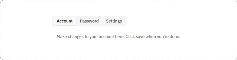 Tabs component, light theme