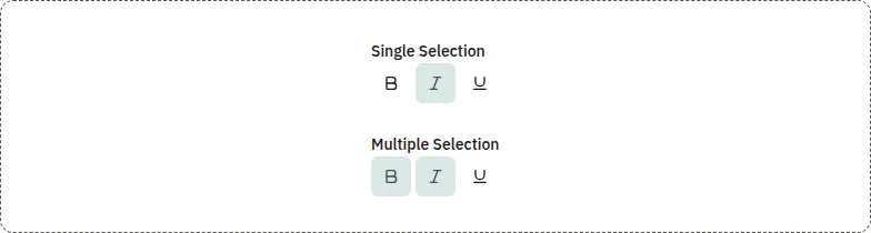Toggle Group component, light theme